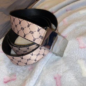 PINK/CREAM PLAYBOY BELT